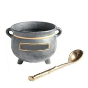Halloween Hocus Pocus Witches Broth Bowl, Snack Bowl with Spoon Funny Candy Bucket, Home Furnishings Kitchen Supplies for Halloween Decoration, Cauldron Bowl for Party